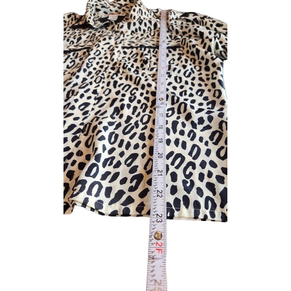 Vintage Jordan Button Up Top Women's Size 5/6 Polyester Animal Print Long Sleeve - Picture 4 of 5